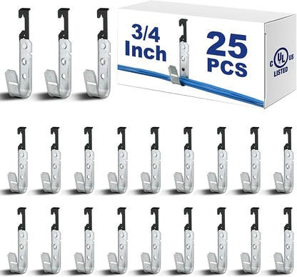 Zonon 25 Pcs J Hooks for Hanging Metal J Hook Hangers Cable Support by Zonon