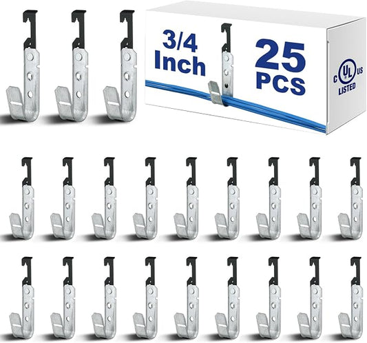 Zonon 25 Pcs J Hooks for Hanging Metal J Hook Hangers Cable Support by Zonon