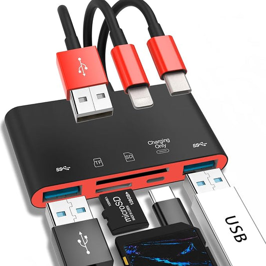 5-in-1 Memory Card Reader, USB OTG Adapter & SD Card Reader by JOOPSHEE