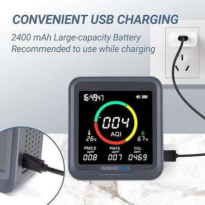 INKBIRDPLUS 6-in-1 Indoor Air Quality Monitor, Detects CO2, Temperature and - Image 5