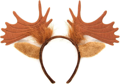 Moose Ears & Antlers Costume Headband - Image 5