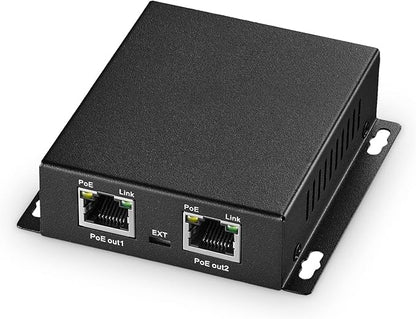 Binardat Gigabit PoE Extender Passthrough Switch, 1 in 2 Out, IEEE802.3af/at/bt by Binardat