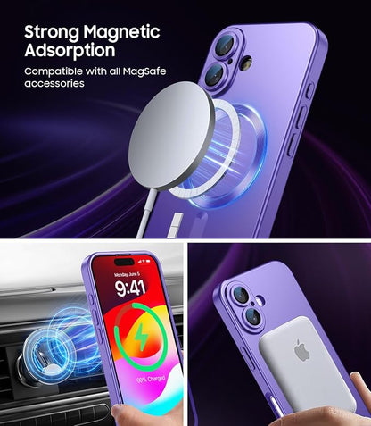 Magnetic for iPhone 16 Case Slim Soft Silicone Bumper Shockproof Metallic - Image 3