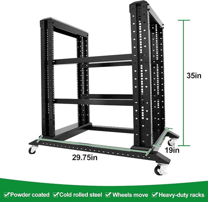 15U Server Rack/4-Post 19in Network Rack/Open Frame Rack - Image 2