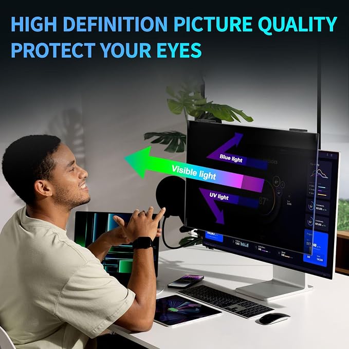 Magnetic Computer Privacy Screen 23.8 inch, Hanging Privacy Screen - Image 7