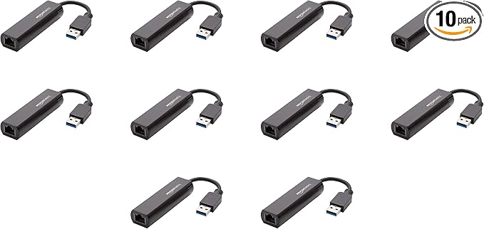 Amazon Basics USB 3.0 to 10/100/1000 Gigabit Ethernet Internet Adapter by AmazonBasics