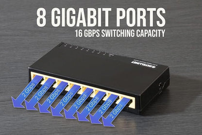 Intellinet 8 Port Gigabit Ethernet Switch – 10 / 100 / 1000 Mbps - Image 2