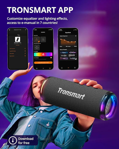 Tronsmart T7 Lite 24W Portable Bluetooth Speaker, Enhanced Bass, Rainbow Light - Image 3