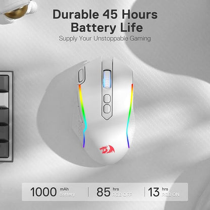Redragon M810 Pro Wireless Gaming Mouse, 10000 DPI Wired/Wireless Mouse w/Rapid - Image 6