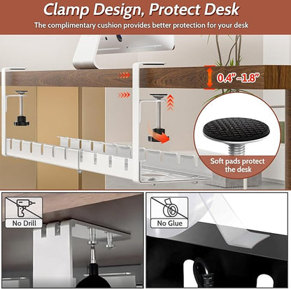 Shikha Cable Management Under Desk, 15.7"-31" Retractable Cable Management Tray - Image 5