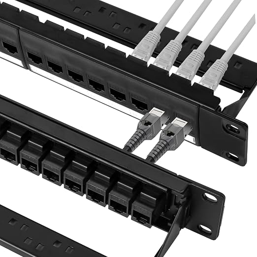 24 Port Keystone Patch Panel, 1U 19-inch RJ45 Network Patch Panel by Unknown
