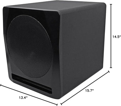 Rockville APM10B Active Studio Subwoofer in Black, MDF Wood, RCA/XLR/Optical - Image 8