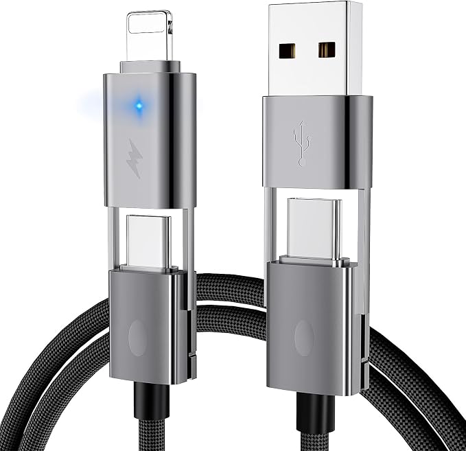 2Pack 4 in 1 USB C Cable Fast Charging PD 65W 27W Multi Charger Cord by bobosogo