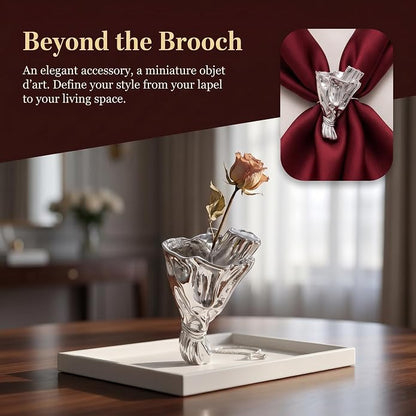 2PCS Metal Branch Shaped Flower Insert Brooch Pins, Wearable Corsage Holders - Image 4