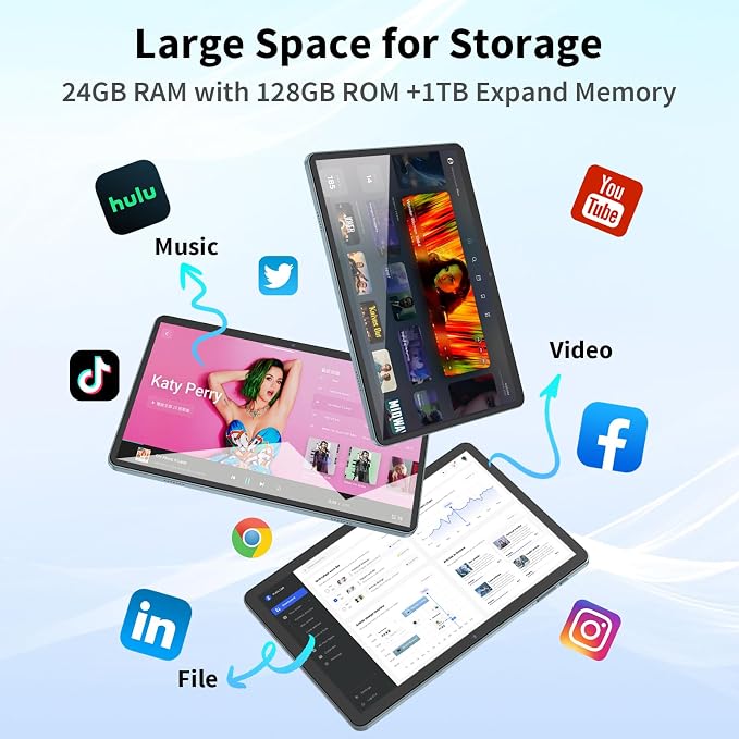 Android Tablet with Keyboard, 10 inch Android 15 tablet, 24GB RAM 128GB ROM - Image 4