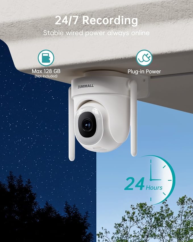 ZUMIMALL 2.5K Wired Cameras for Home Security, 2.4G/5G WiFi Outdoor Security - Image 3