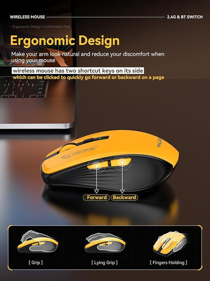 Wireless Mouse with Forward/Backward Side Keys, Silent Click, Ergonomic - Image 4