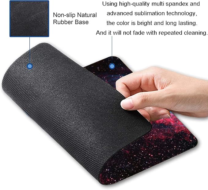 Galaxy Glitter Nebula Mouse Pad, Waterproof Non-Slip Rubber Base, 9.5"x7.9" Inch - Image 2