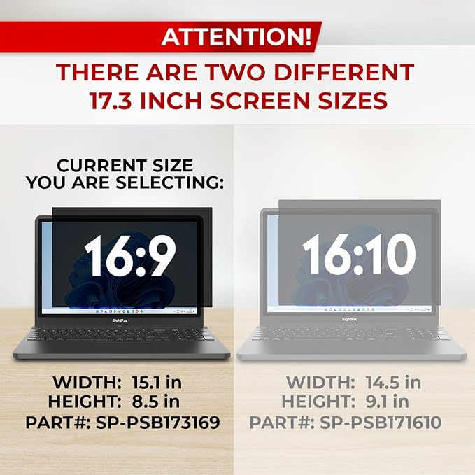 17.3 Inch 16:9 Laptop Privacy Screen Filter - Image 3