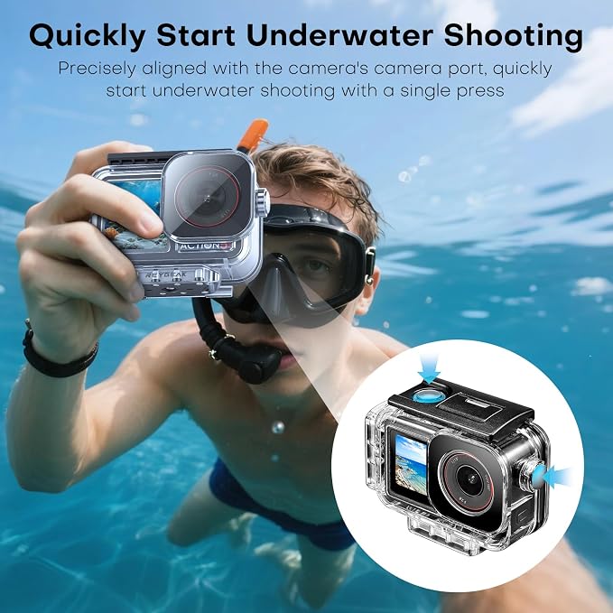 REYGEAK Waterproof Case for DJI Osmo Action 5Pro/4/3, 164FT/50M Underwater - Image 5
