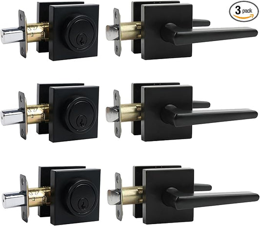 Deadbolt Lock and Door Knob Set, Exterior Door Lock Set by JESSTTI