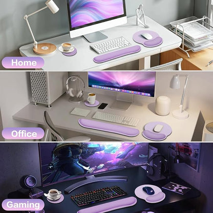 Mouse Pad with Wrist Rest Set, 3-in-1 Wrist Support Mousepad Set, Gaming Mat - Image 7