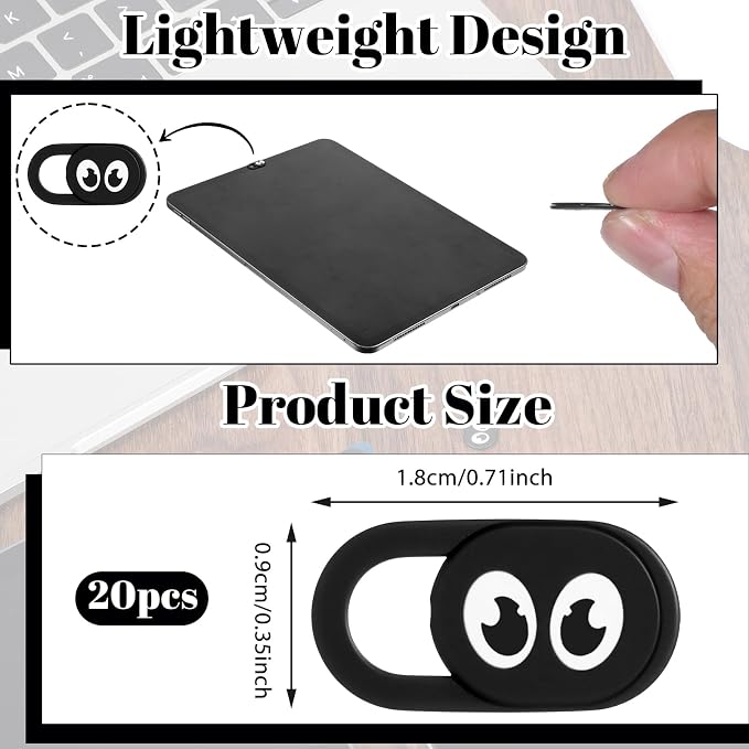 20 Pcs Webcam Cover Slide, 0.023 Inch Ultra Thin Universal Laptop Camera Cover - Image 2