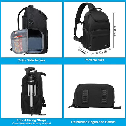 MOSISO Camera Sling Bag, DSLR/SLR/Mirrorless Camera Case Crossbody Photography - Image 5
