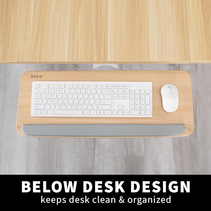 VIVO Adjustable Computer Keyboard and Mouse Platform Tray Ergonomic Under Table - Image 7