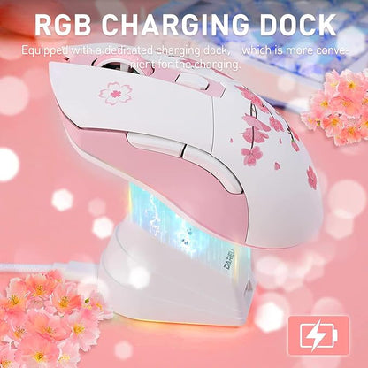 DAREU Sakura Pink Wireless Gaming Mouse - Image 6