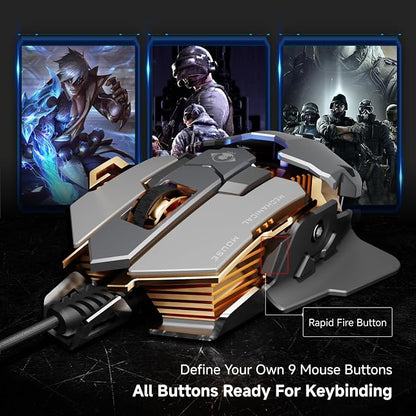EWEADN G5 Wired Gaming Mouse, Ergonomic RGB Computer Mouse, 12800 Adjustable DPI - Image 5