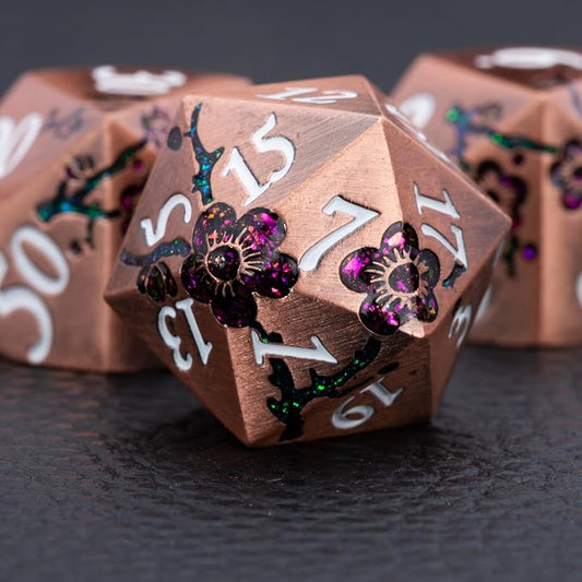 Purple & Red DND Metal Dice, Pathfinder - Image 2