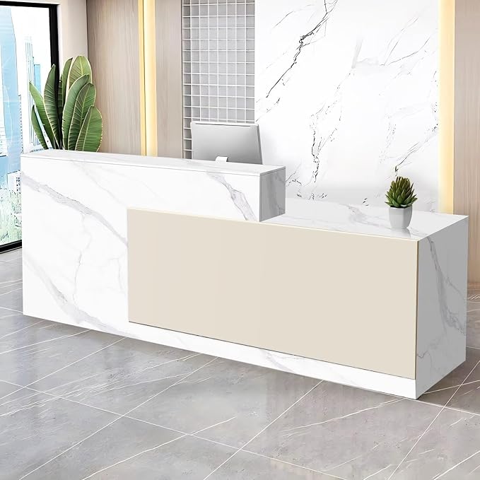 Reception Desk with Counter Modern Checkout Counter with Lockable Drawer by Unknown