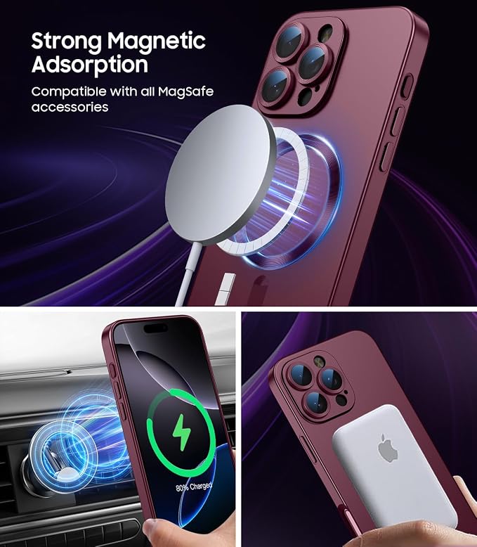 Magnetic for iPhone 16 Pro Max Case Slim Soft Silicone Bumper Shockproof - Image 3