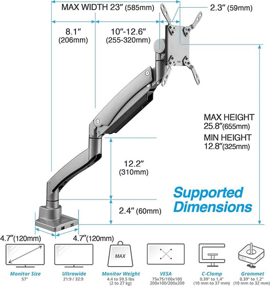 AVLT Single 17"-57" Super Ultrawide Monitor Arm - Image 2