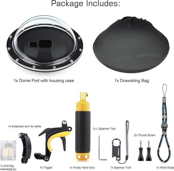 Dome Port for GoPro Hero 8 Black, Dome Port Lens - Image 8