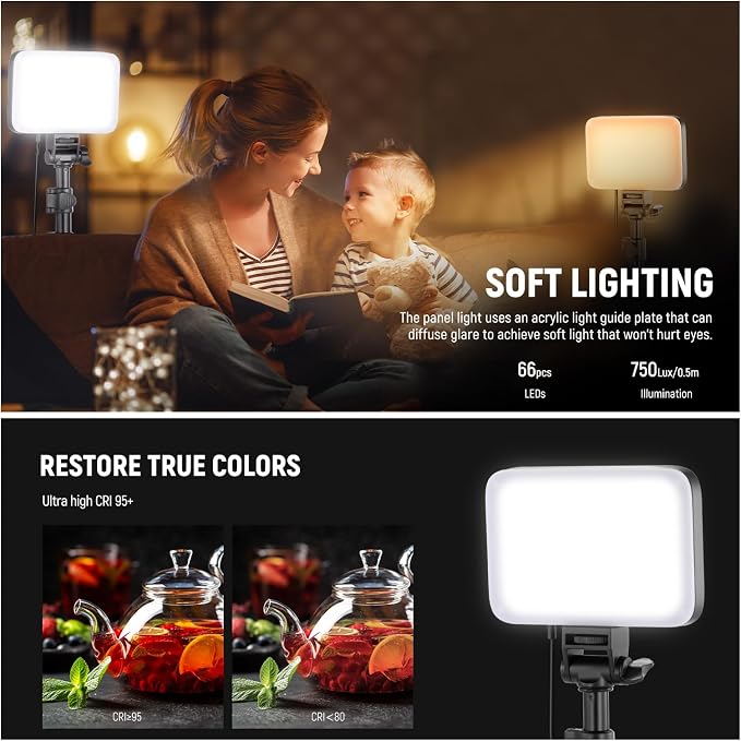 NEEWER BASICS LED Video Light Panel Lighting Kit, 3 Pack Bi Color Dimmable - Image 4