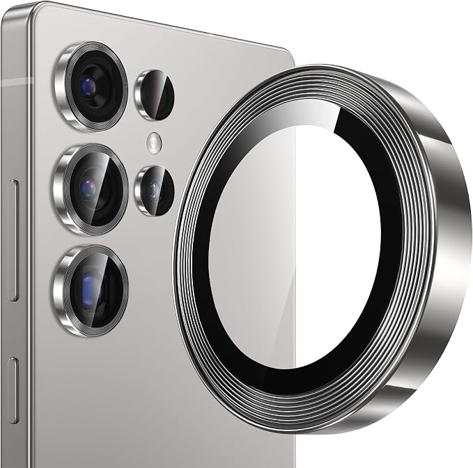 YWXTW S25 Ultra Camera Lens Cover, 9H Tempered Glass Upgraded Metal Edging by YWXTW