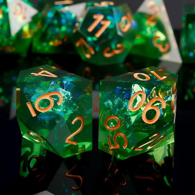 Haxtec Sharp Dice Resin DND Dice Set Polyhedral D&D Dice - Image 3