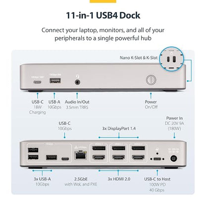 StarTech.com USB-C Docking Station, Triple 4K 60Hz Monitors, Driverless - Image 2