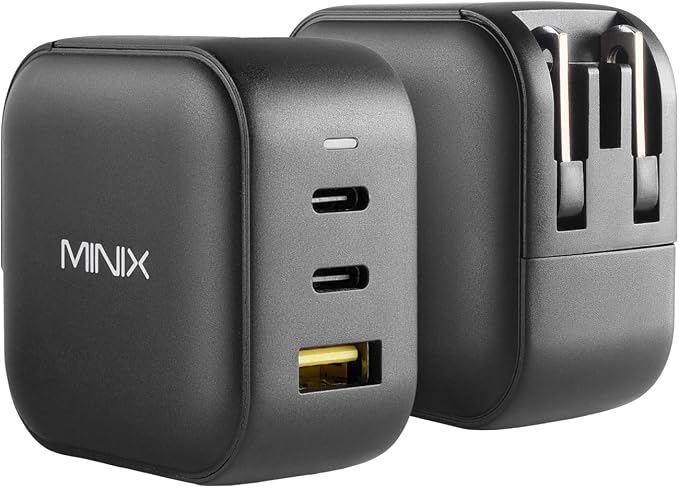 MINIX 66W Turbo 3-Port GaN Wall Charger 2 x USB-C Fast Charging Adapter - Image 2
