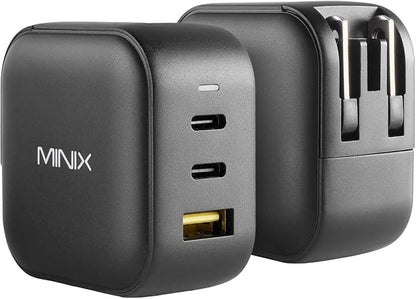 MINIX 66W Turbo 3-Port GaN Wall Charger 2 x USB-C Fast Charging Adapter - Image 2