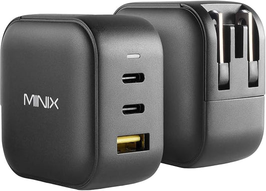 MINIX 66W Turbo 3-Port GaN Wall Charger 2 x USB-C Fast Charging Adapter - Image 2
