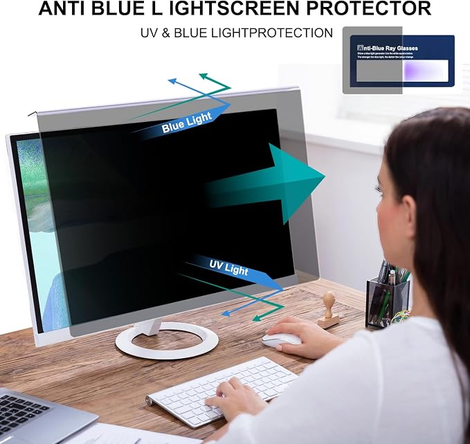 32 Inch Hanging Computer Privacy Screen Protector Shield Compatible - Image 4