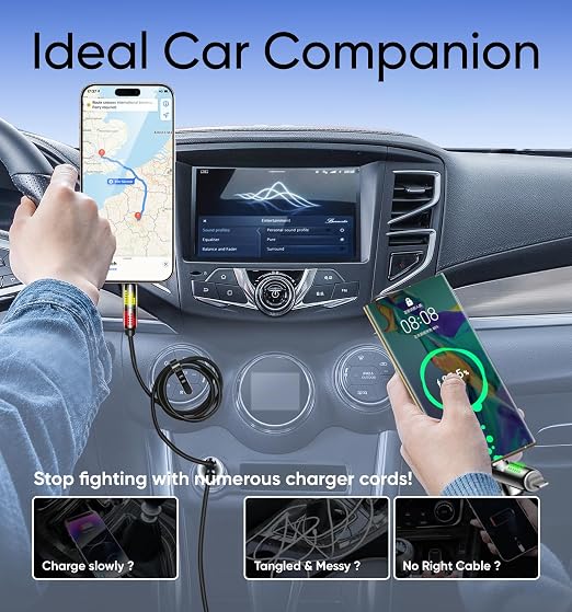 MAGIC JOHN 240W 4 in 1 Charging Cable, 4FT USB C to Lightning Cable, Chubby USB - Image 6