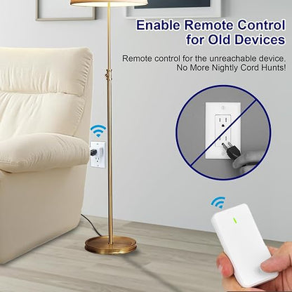 Remote Switch Outlet, Wireless On/Off Light Switch Wall Mounted, TUV Listed - Image 3
