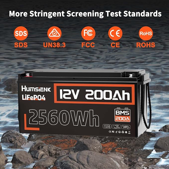 4PACK 12V 200Ah LiFePO4 Battery, Built-in 200A BMS, Rechargeable Deep Cycles - Image 7