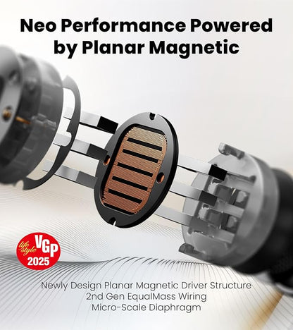 Edifier NeoBuds Planar Wireless Bluetooth Earbuds, 12mm Planar Magnetic Drivers - Image 2