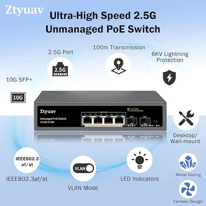 6 Port Unmanaged 2.5G PoE Switch - Image 3