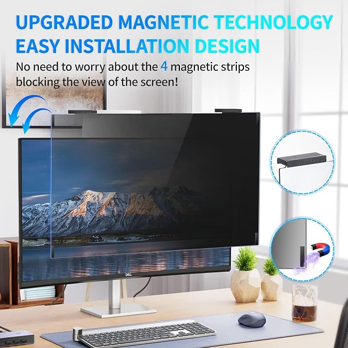 Magnetic Computer Privacy Screen 23.8 inch, Hanging Privacy Screen - Image 2